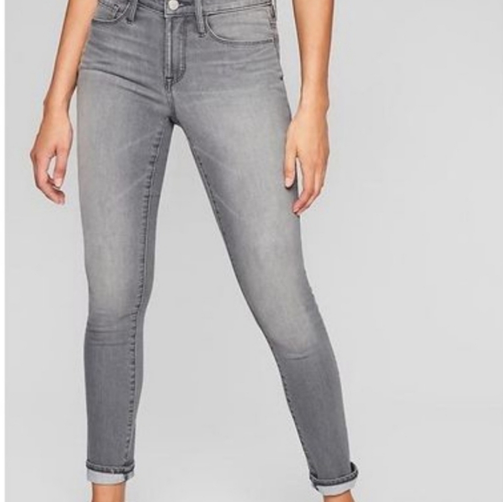Athleta Sculptek Skinny Jeans Kenai Wash Grey 8P